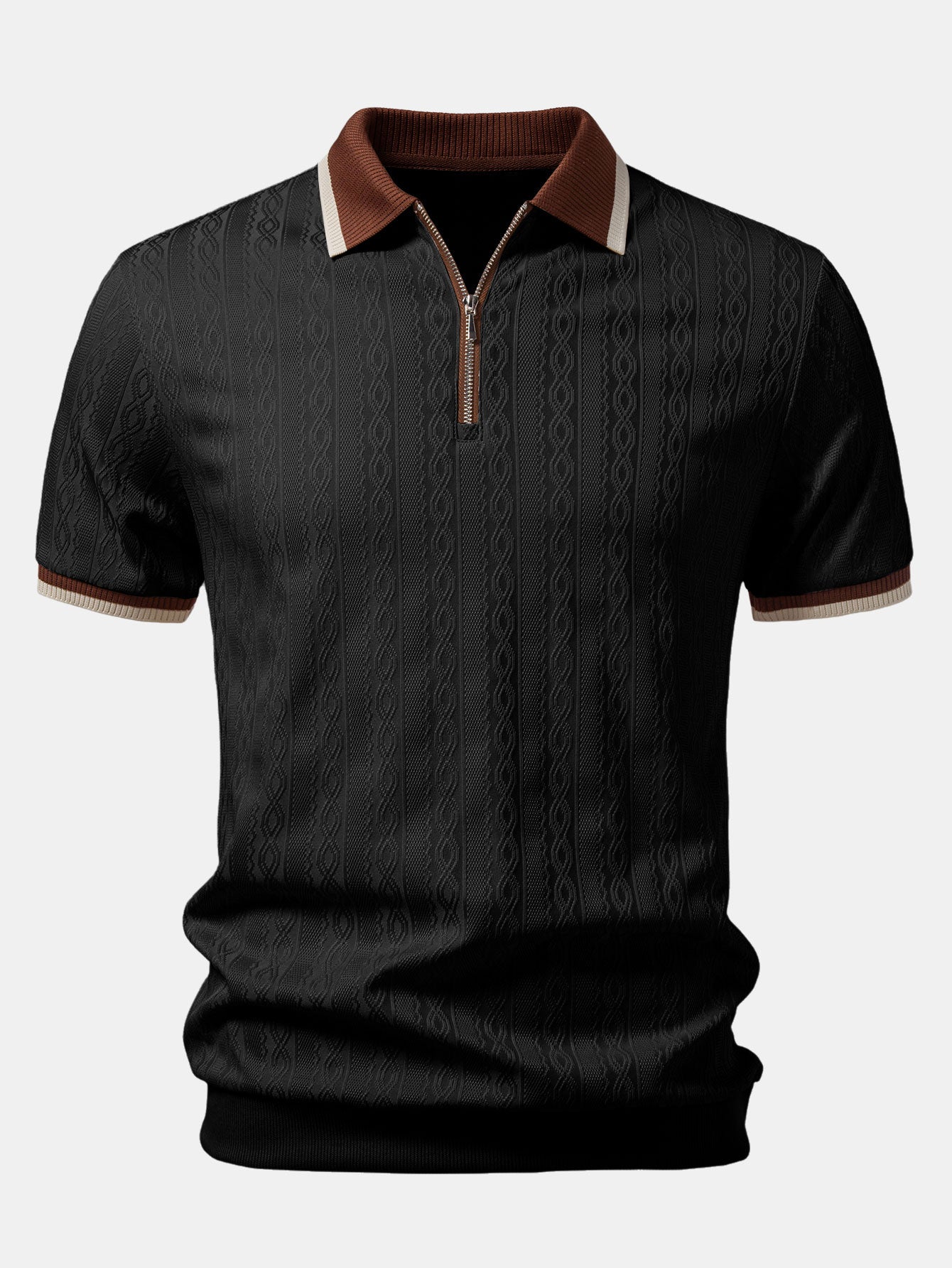 TAORMINA Knitted Zip Polo Shirt