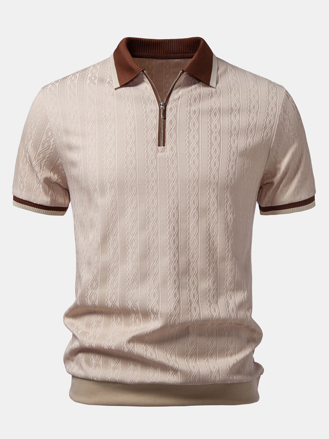 TAORMINA Knitted Zip Polo Shirt